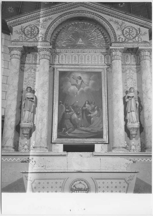 retable du maître-autel, tableau : Ascension et deux statues : Saint Gervais et Saint Protais