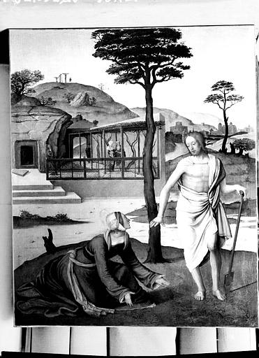Panneau peint en bois : Noli me tangere, état après restauration