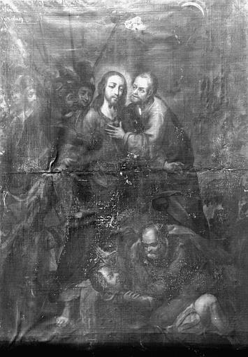 Peinture sur toile : Baiser de Judas, état avant restauration