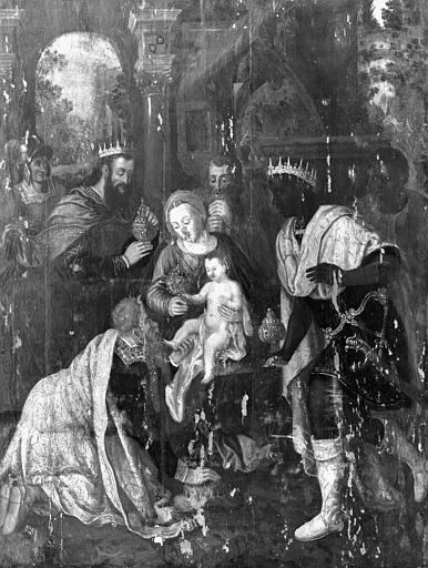 Panneau peint : L'Adoration des Mages, état avant restauration - © Ministère de la Culture (France), Médiathèque du patrimoine et de la photographie, diffusion RMN-GP