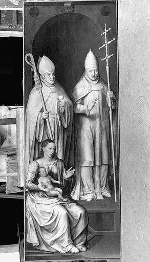 Panneau peint, volet de triptyque : saint Augustin et saint Grégoire, revers, état après restauration - © Ministère de la Culture (France), Médiathèque du patrimoine et de la photographie, diffusion RMN-GP