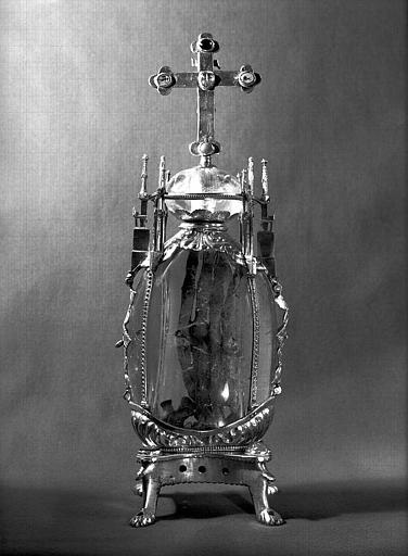 Reliquaire de la Main de sainte Atale en vermeil et cristal de roche (revers)