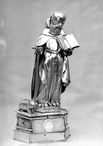 Statuette reliquaire en argent : saint Antoine