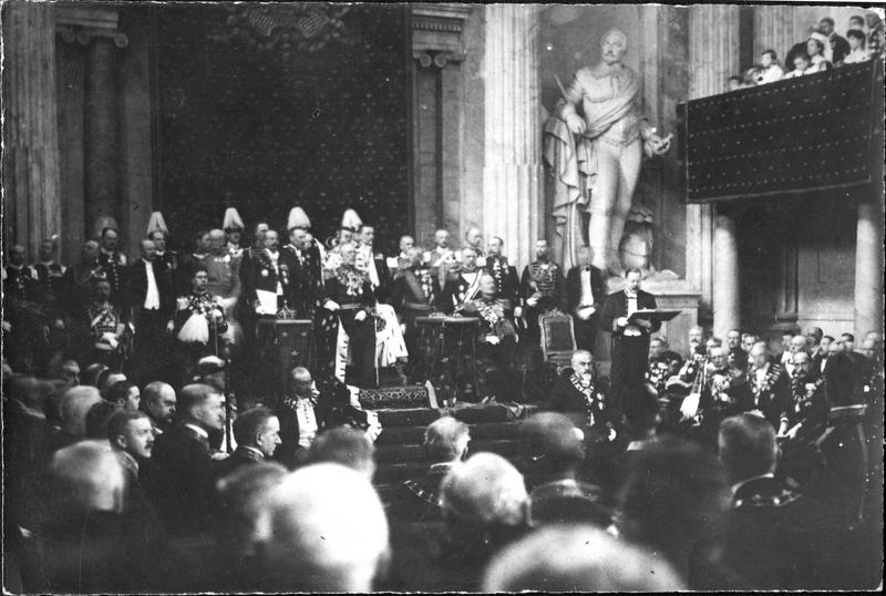 Inauguration du parlement suédois par le roi de Suède le 20 janvier 1916