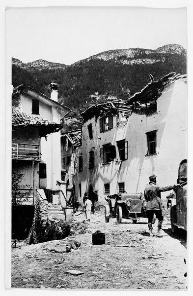 Vallée de la Terragnola : bombardement d'un village