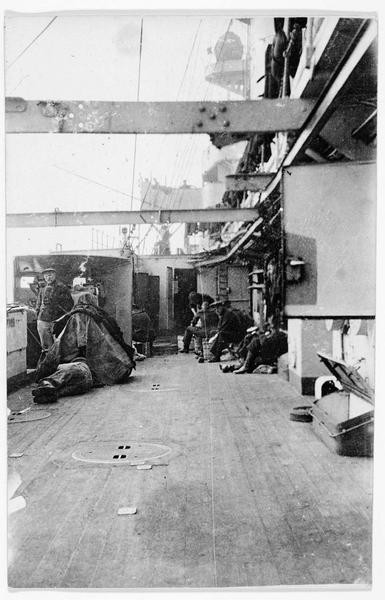 À bord d'un navire de guerre allemand