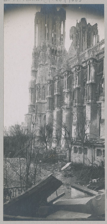 Façade sud et les tours, depuis le perron de la salle du Tau