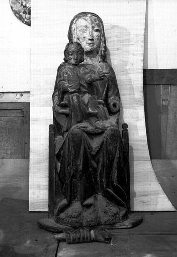 Statue en bois : Vierge à l'Enfant