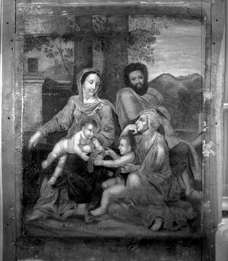 Panneau peint : La sainte Famille