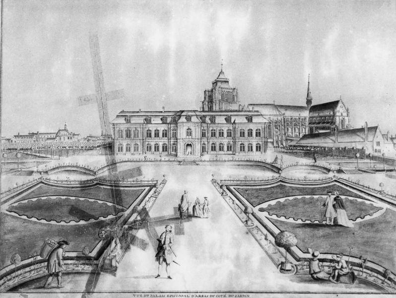tableau : vue de l'ancien palais épiscopal - © Ministère de la Culture (France), Médiathèque du patrimoine et de la photographie (objets mobiliers), tous droits réservés