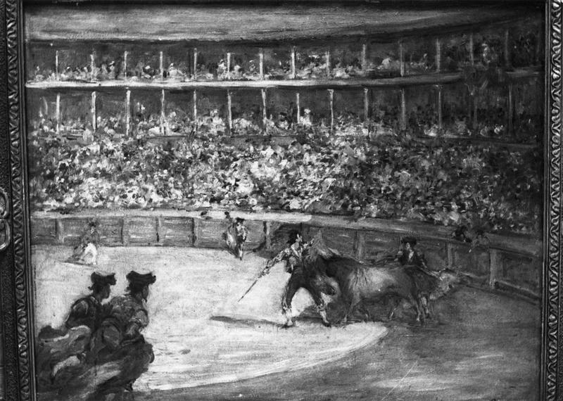 tableau : combat de taureau - © Ministère de la Culture (France), Médiathèque du patrimoine et de la photographie (objets mobiliers), tous droits réservés