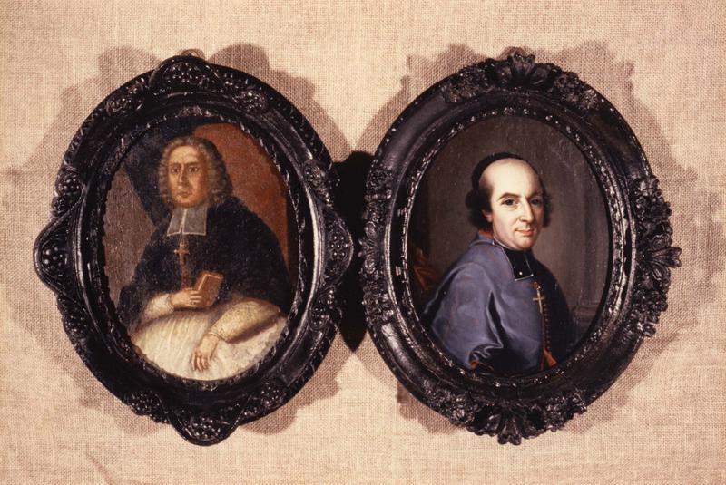 Tableau, cadre : portrait d'Augustin César d'Hervilly de Devise évêque de Boulogne de 1738 à 1742