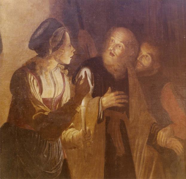 tableau : reniement de saint Pierre (le), détail