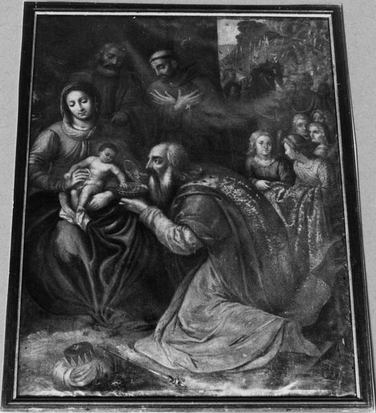 tableau : adoration des mages (l'), toile découpée en deux fragments - © Ministère de la Culture (France), Médiathèque du patrimoine et de la photographie (objets mobiliers), tous droits réservés