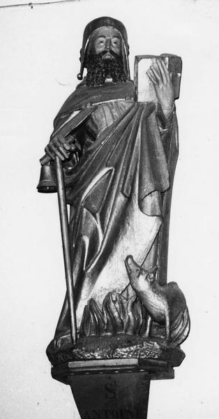 statue : saint Antoine Ermite (mur nord de la nef) - © Ministère de la Culture (France), Médiathèque du patrimoine et de la photographie (objets mobiliers), tous droits réservés