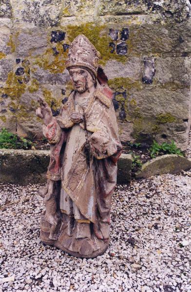 statue : Saint Nicolas de Bari, évêque, les trois enfants à ses pieds