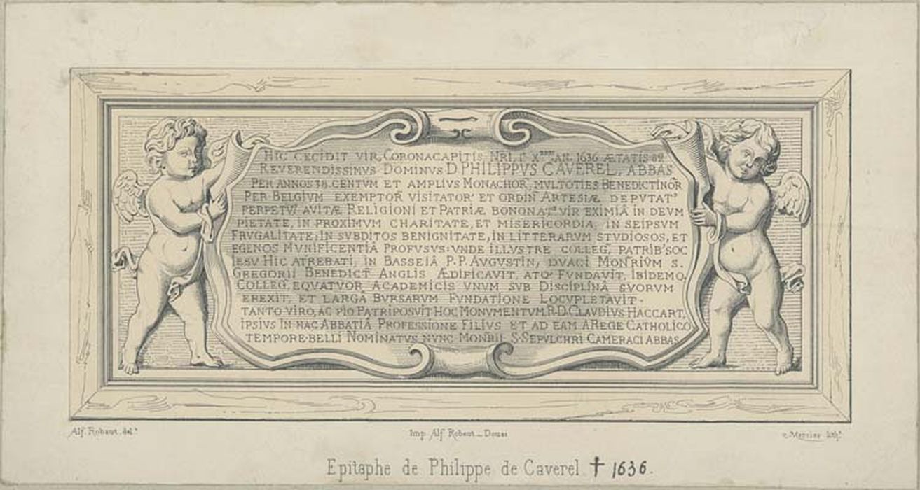 monument funéraire (gisant) de Philippe de Caverel (document imprimé)