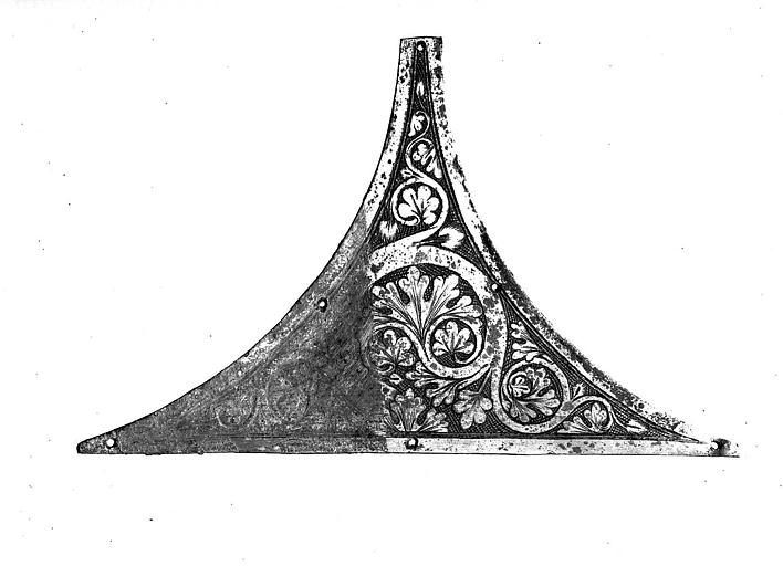 Châsse de saint Bobolène : Plaque d'émail avec écoinçon