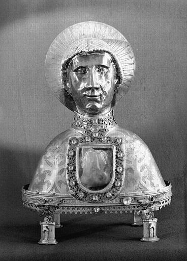 Buste reliquaire en argent et vermeil argenté (vu de face)