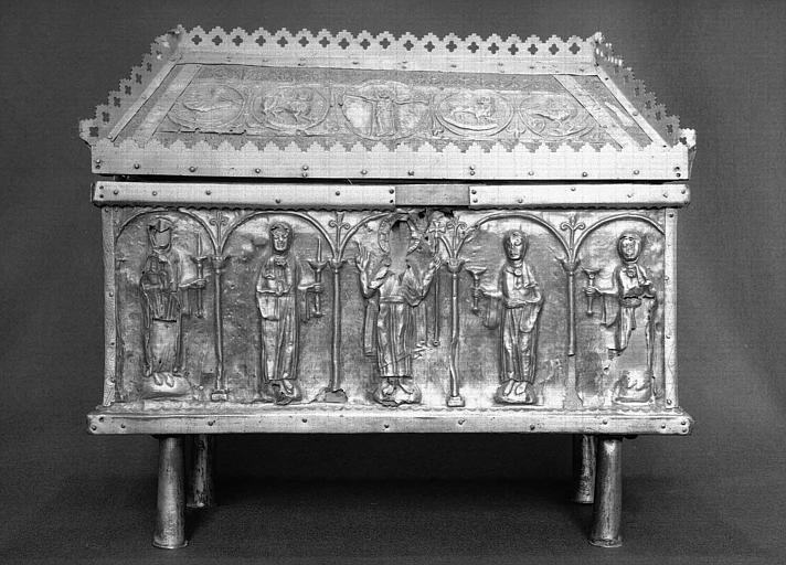 Châsse reliquaire en argent et vermeil (face antérieure)