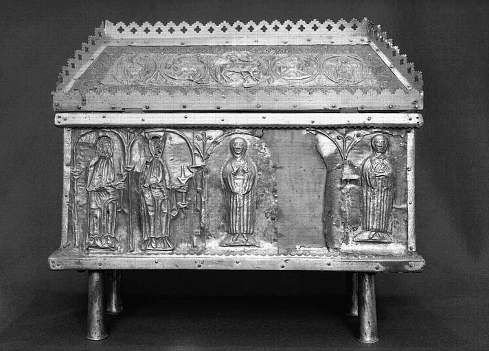 Châsse reliquaire en argent et vermeil (face postérieure)