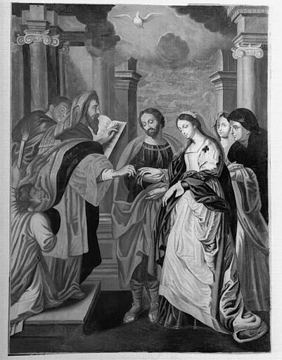 Peinture sur toile : Mariage de la Vierge (copie du tableau de Dijon)