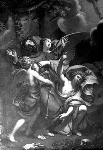 Peinture sur toile : Saint François d'Assise recevant les stigmates