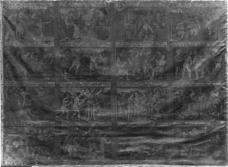 tableau : scènes de la vie et du martyre de saint Crépin et saint Crépinien, vue générale