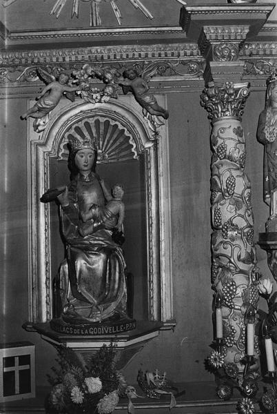 statue : Vierge à l'Enfant dite Notre-Dame-des-lacs-de-la-Godivelle (chapelle du croisillon nord), vue générale