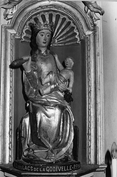 statue : Vierge à l'Enfant dite Notre-Dame-des-lacs-de-la-Godivelle (chapelle du croisillon nord), vue générale