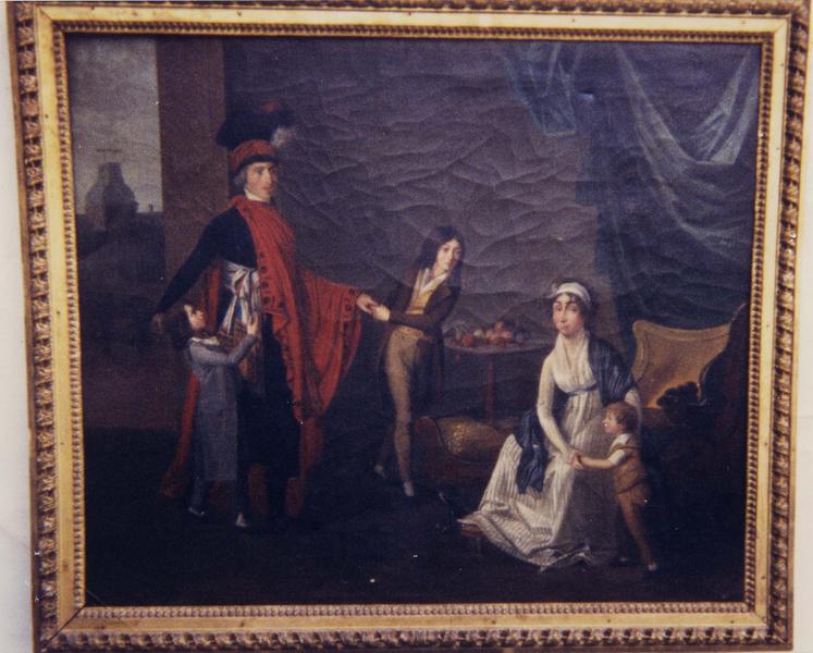 tableau : Girot-Pouzol en costume des Cinq Cents et sa famille, vue générale - © Ministère de la Culture (France), Médiathèque  du patrimoine et de la photographie (objets mobiliers), tous droits réservés