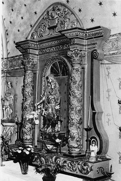 retable, statue : Vierge à l'Enfant (chapelle du croisillon nord), vue générale