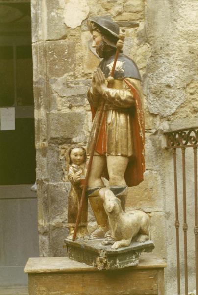 statue : saint Roch, vue générale de profil