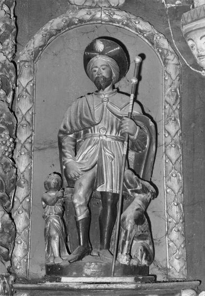 retable du maître-autel, statue : saint Roch, vue générale