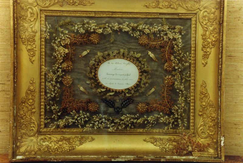tableau, cadre : fleurs séchées, vue générale