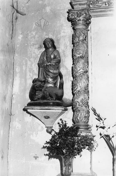 statue : sainte Marguerite, vue générale - © Ministère de la Culture (France), Médiathèque du patrimoine et de la photographie (objets mobiliers), tous droits réservés