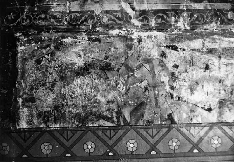 peintures monumentales de la chapelle du Rosaire : combat de croisés et de Sarrazins (un), martyre de saint Georges (le), détail