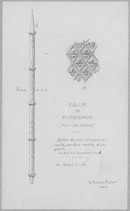bâton de procession de croix processionnelle