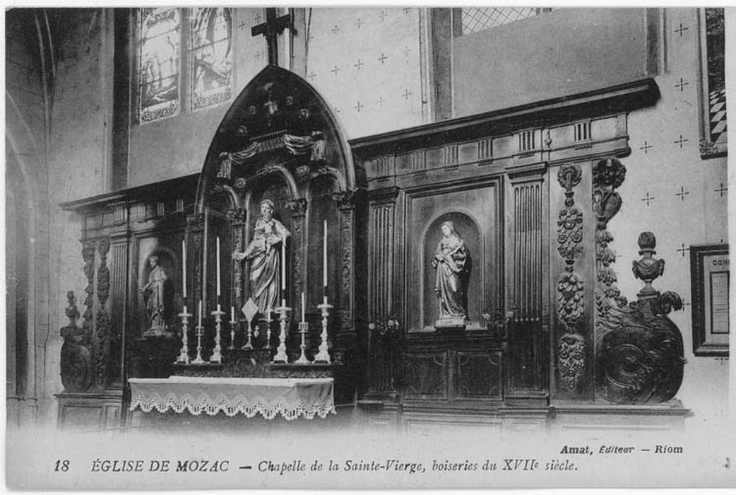 retable, lambris de la chapelle de la Vierge