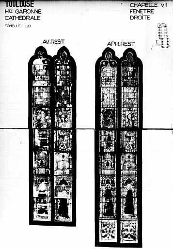 Panneau de vitrail de la chapelle VII, fenêtre droite