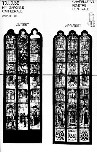 Panneau de vitrail de la chapelle VII, fenêtre centrale