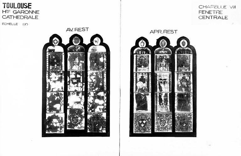 Panneau de vitrail de la chapelle VIII, fenêtre centrale