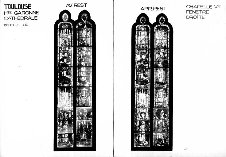 Panneau de vitrail de la chapelle VIII, fenêtre droite