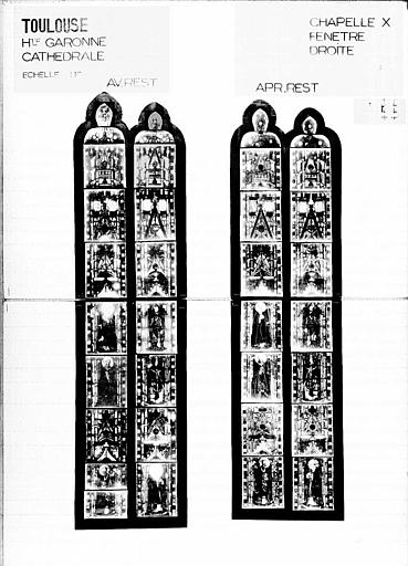 Panneau de vitrail de la chapelle X, fenêtre droite