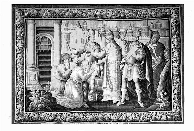 Tapisserie d'Aubusson : Travaux de saint Grégoire (1er état)