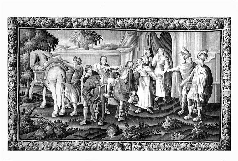 Tapisserie d'Aubusson : Départ de l'Enfant prodigue