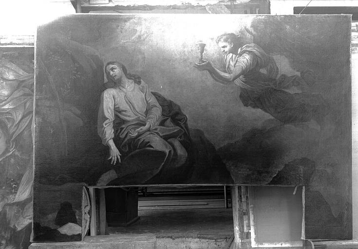 5 tableaux : Résurrection de Lazare, Tentation du Christ, Jardin des oliviers, Madeleine pénitente, baptême de l'eunuque de la reine Candace
