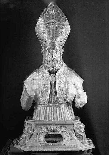 Grand buste reliquaire de saint Julien évêque du Mans, en argent et cuivre doré