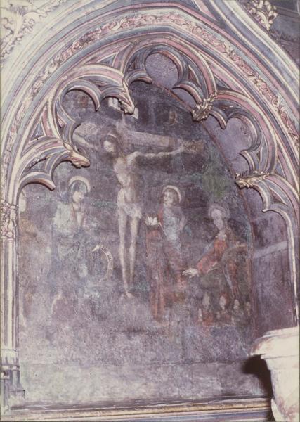 peinture murale, chapelle des Fonts, Christ en croix, vue générale