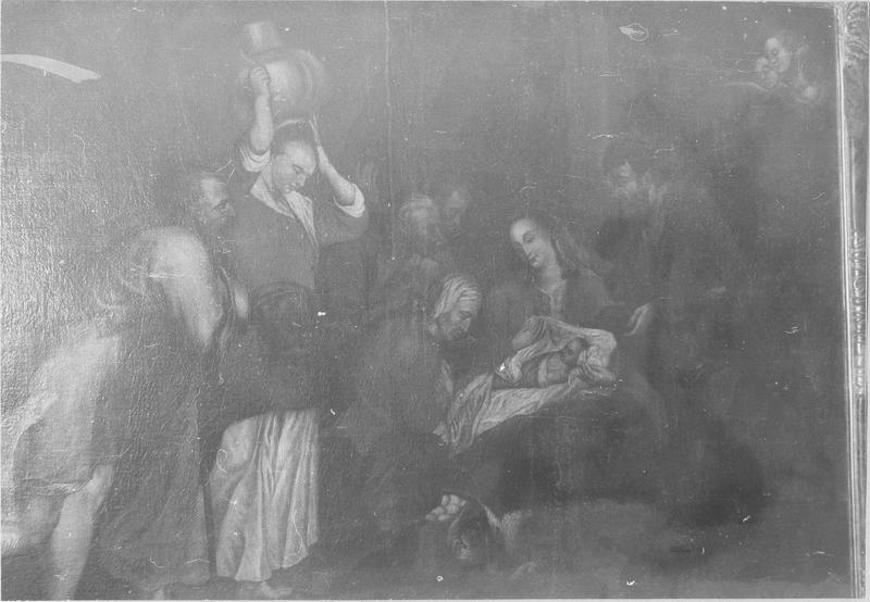 tableau : l'Adoration des bergers, vue partielle - © Ministère de la Culture (France), Médiathèque du patrimoine et de la photographie (objets mobiliers), tous droits réservés